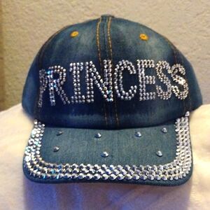 Rhinestone Embellished Denim Cap